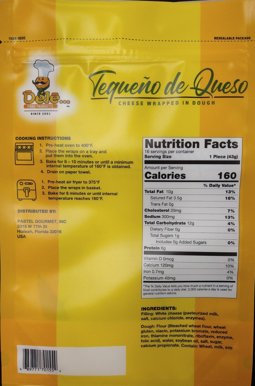 Tequeños Tradicionales de Queso DELE X 16 1.5 Lbs