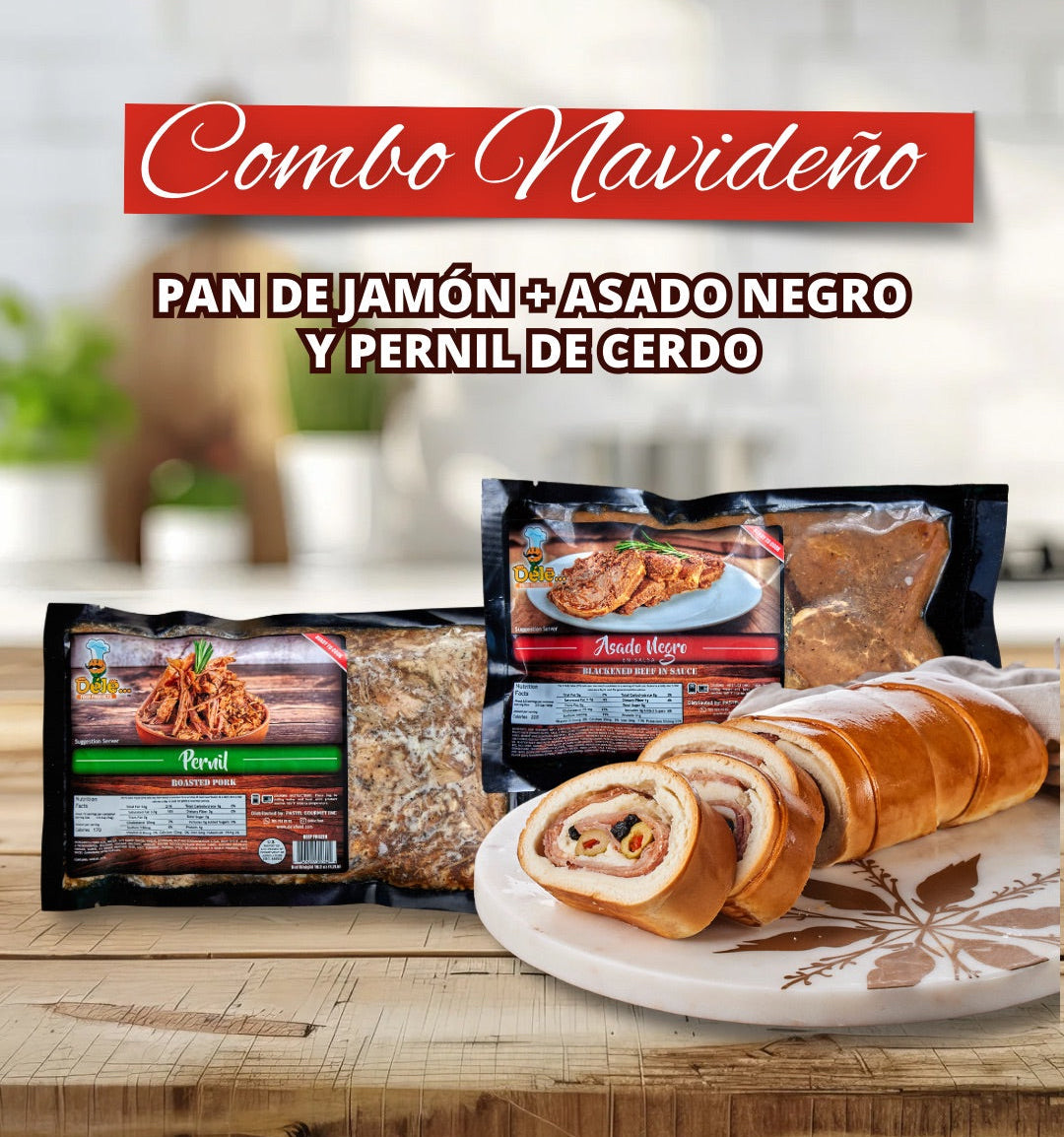 Combo Plato Navideño | Pan de Jamón + Asado Negro + Pernil de Cerdo